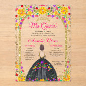 メキシカンフィエスタフローラプリンセス金ゴールドキンセアニェラ アクリル招待状 (正面)