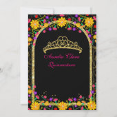 メキシカンフィエスタフローラプリンセス金ゴールドキンセアニェラ 招待状 (裏面)