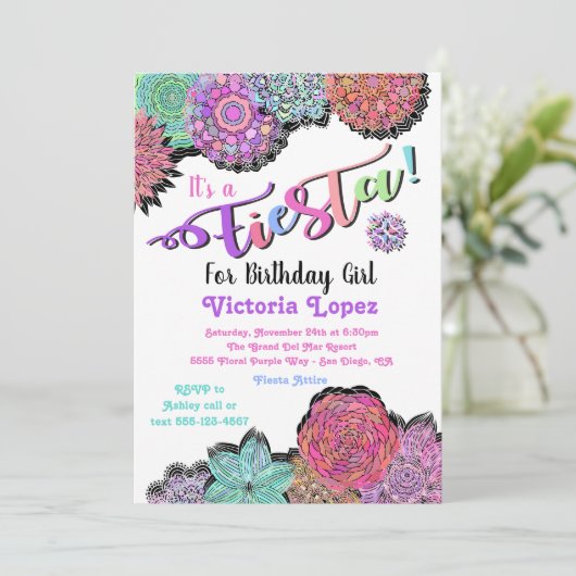 メキシカンフィエスタフローラマンダラバースデーパーティー 招待状 (スタンド正面)