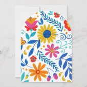 メキシカンフィエスタフローララテンアメリカ系女性アーチブライダルシャワー 招待状 (裏面)