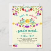 メキシカンフィエスタフローラレモンジェンダーカラフルリビール 招待状 (正面)