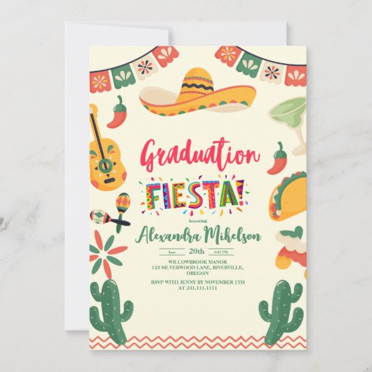 メキシカンフィエスタフローラ卒業党 招待状 (正面)