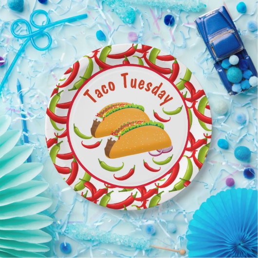メキシカンフィエスタフードタコ火曜日食品パーティー ペーパープレート (パーティー)