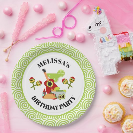 メキシカンフィエスタフード誕生日 ペーパープレート (パーティー)