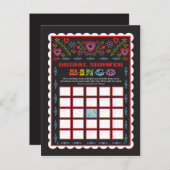 メキシカンフィエスタブライダルシャワービンゴゲームカード インビテーションポストカード (正面/裏面)