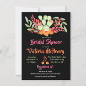 メキシカンフィエスタブライダルシャワー水彩サボテン 招待状 (正面)