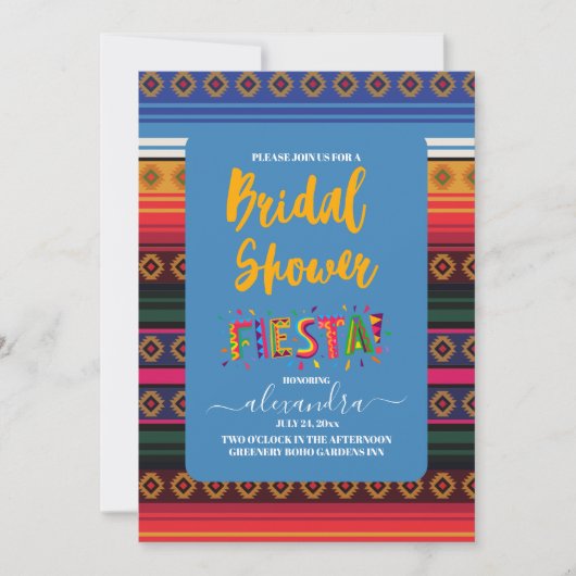 メキシカンフィエスタブライダルシャワー花民俗芸術 招待状 (正面)