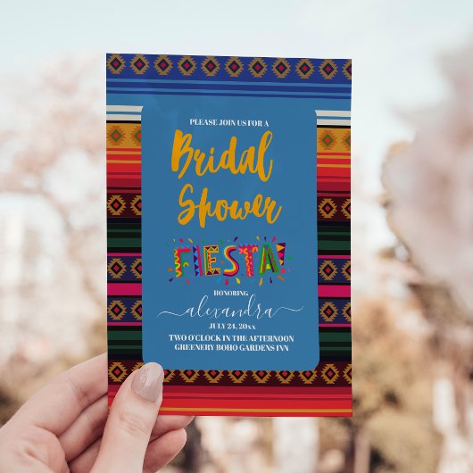 メキシカンフィエスタブライダルシャワー花民俗芸術 招待状