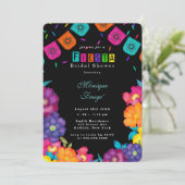 メキシカンフィエスタブライト花模様ブライダルシャワー 招待状 (スタンド正面)