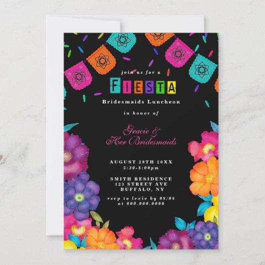 メキシカンフィエスタブリデスメイドルンチョン招待状 (正面)