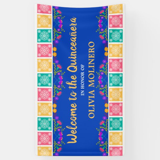 メキシカンフィエスタブルー王室のキンセアニェラウェルカム 横断幕 (縦)