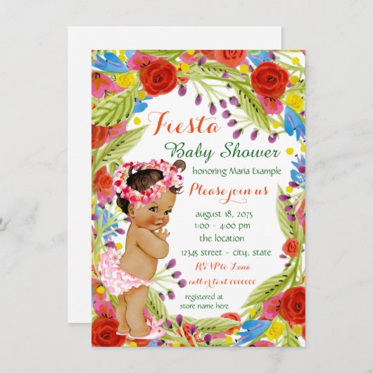 メキシカンフィエスタベイビーシャワー 招待状 (正面/裏面)