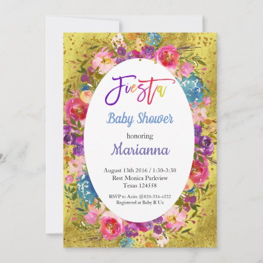 メキシカンフィエスタベビーシャワーパーティの招待状 招待状 (正面)