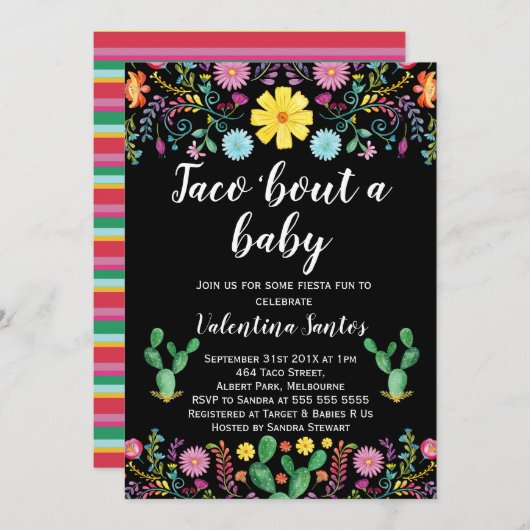 メキシカンフィエスタベビーシャワー招待状 招待状 (正面/裏面)