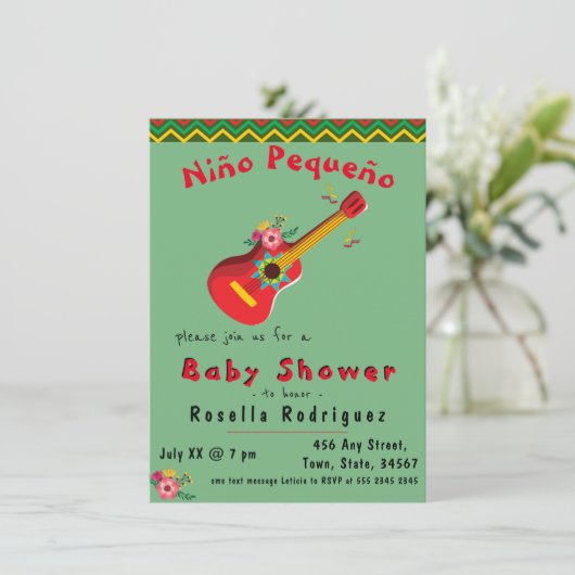 メキシカンフィエスタベビーシャワー招待状 招待状 (スタンド正面)