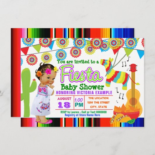 メキシカンフィエスタベビーシャワー招待状 招待状 (正面/裏面)