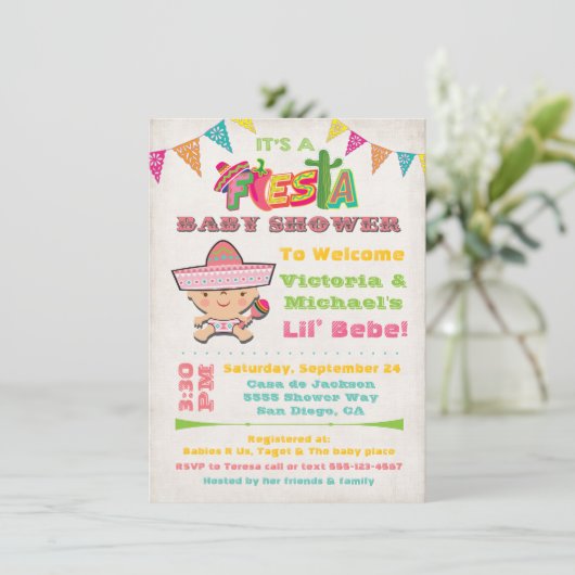メキシカンフィエスタベビーシャワー招待状 招待状 (スタンド正面)
