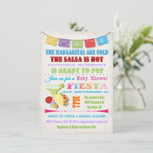 メキシカンフィエスタベビーシャワー招待状 招待状 (スタンド正面)