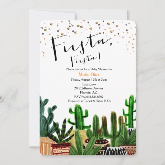 メキシカンフィエスタベビーシャワー招待状 招待状 (正面)