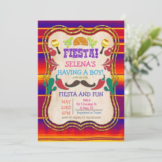 メキシカンフィエスタベビーシャワー招待状 招待状 (スタンド正面)