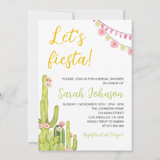 メキシカンフィエスタベビーシャワー招待状 招待状 (正面)