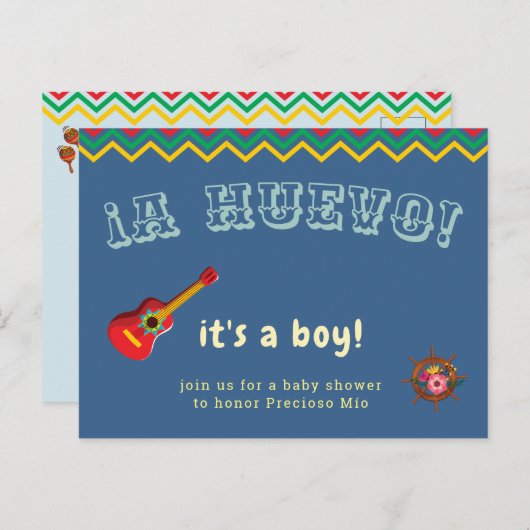 メキシカンフィエスタベビーシャワー航海のテーマ シーズンポストカード (正面/裏面)