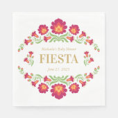 メキシカンフィエスタペーパーナプキン、赤花 スタンダードランチョンナプキン (正面)