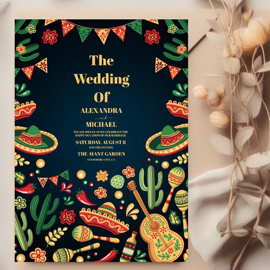 メキシカンフィエスタペーパー ピカド ウェディング 招待状