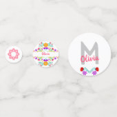 メキシカンフィエスタホワイトピンクフローラモノグラム名 コンフェッティ (正面)