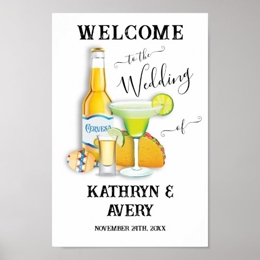 メキシカンフィエスタマルガリタウェルカムサイン ポスター (正面)