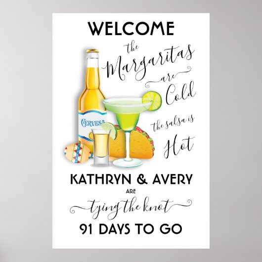 メキシカンフィエスタマルガリタウェルカムサイン ポスター (正面)