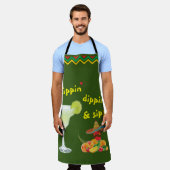 メキシカンフィエスタマルガリタフルーツペッパー エプロン (着用した状態)