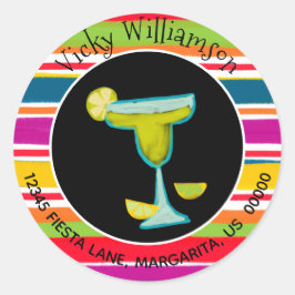 メキシカンフィエスタマルガリータストライプの差出人住所 ラウンドシール