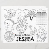 メキシカンフィエスタランチョンマット，フィエスタ誕生日ゲーム (正面/裏面)