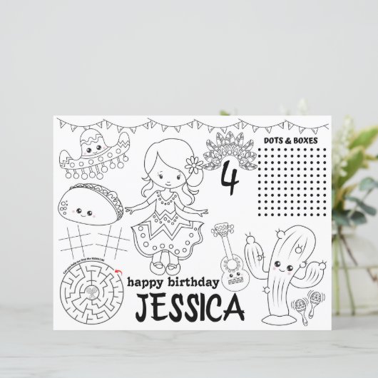 メキシカンフィエスタランチョンマット，フィエスタ誕生日ゲーム (スタンド正面)