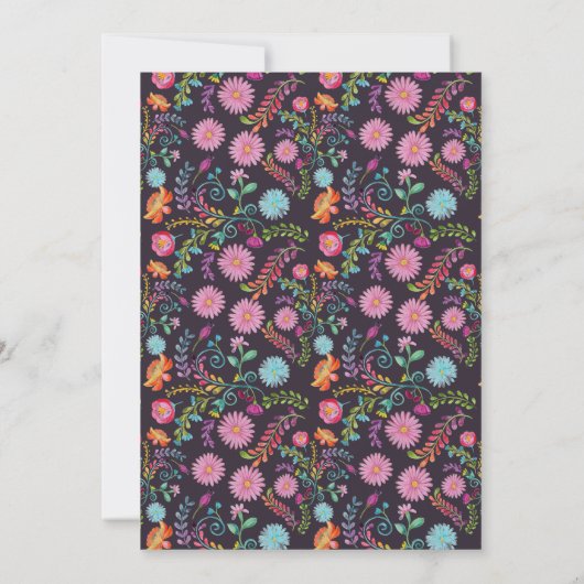 メキシカンフィエスタリタイア誕生日招待状花 招待状 (裏面)