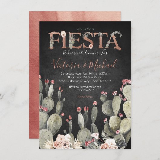 メキシカンフィエスタリハーサルディナーサボスフローラ 招待状 (正面/裏面)