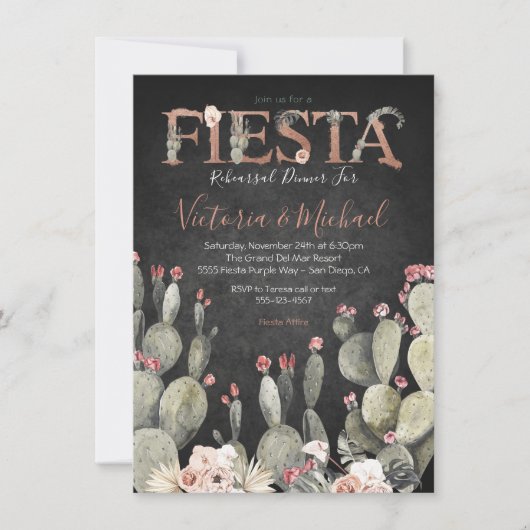 メキシカンフィエスタリハーサルディナーサボスフローラ 招待状 (正面)