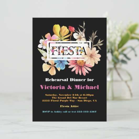 メキシカンフィエスタリハーサルディナープレス花 招待状 (スタンド正面)