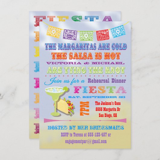 メキシカンフィエスタリハーサルディナー招待状 招待状 (正面/裏面)