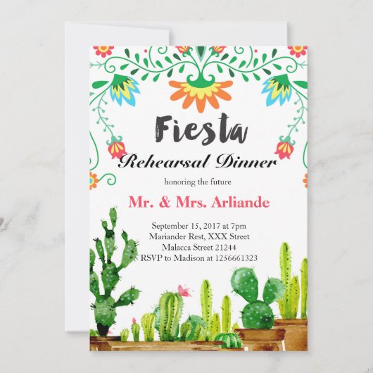 メキシカンフィエスタリハーサルディナー招待状 招待状 (正面)