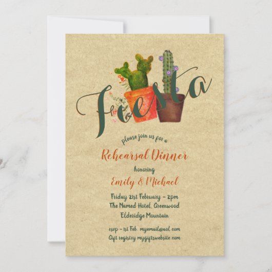 メキシカンフィエスタリハーサルディナー素朴カッティ 招待状 (正面)