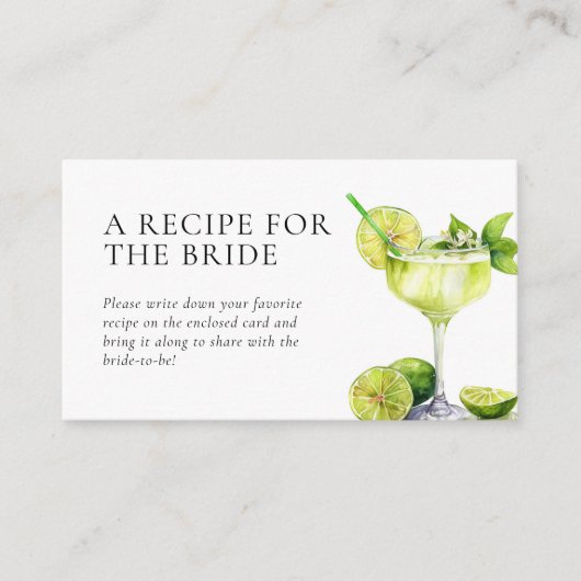 メキシカンフィエスタレシピ要求ブライダルシャワー エンクロージャーカード (正面)