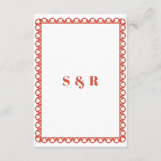 メキシカンフィエスタレッドパペルピカドボホ結婚ズ エンクロージャーカード (裏面)