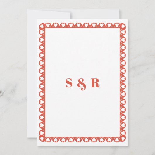 メキシカンフィエスタレッドパペルピカドボホ結婚ズ 招待状 (裏面)