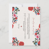 メキシカンフィエスタレッドブライダルありがとう ノートカード (裏面)