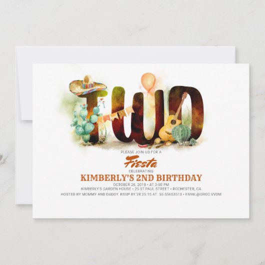 メキシカンフィエスタ二回目の誕生日パーティー 招待状 (正面)
