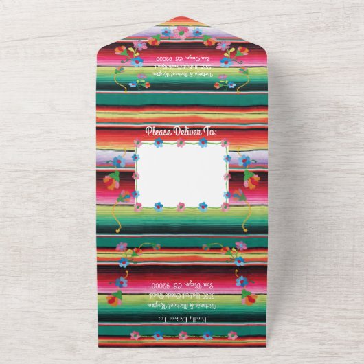 メキシカンフィエスタ刺しゅうフローラ結婚ズ オールインワン招待状 (外側)