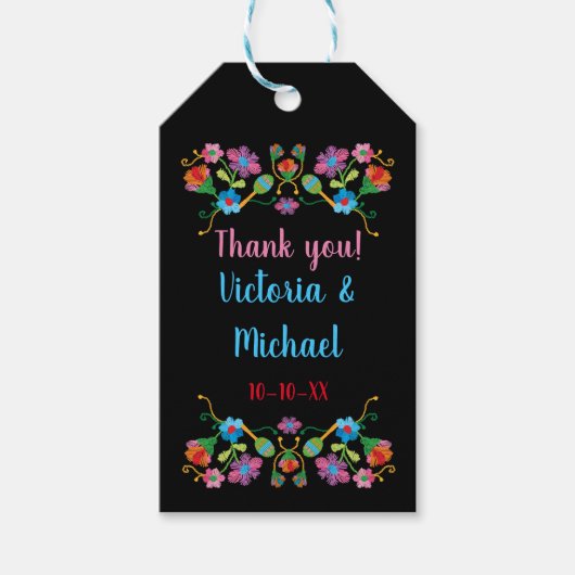 メキシカンフィエスタ刺繍お願いギフトラベル ギフトタグ (正面)