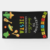 メキシカンフィエスタ卒業パーティブラックウェルカム 横断幕 (横)